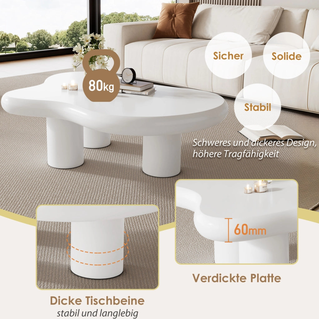 Tavolino a forma di nuvola in MDF bianco