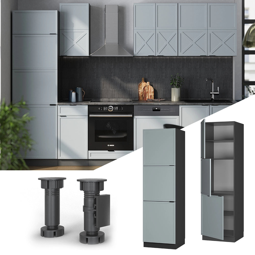 Mobile per forno da incasso Fame-Line Blu-grigio chiaro/Antracite 60 cm Vicco