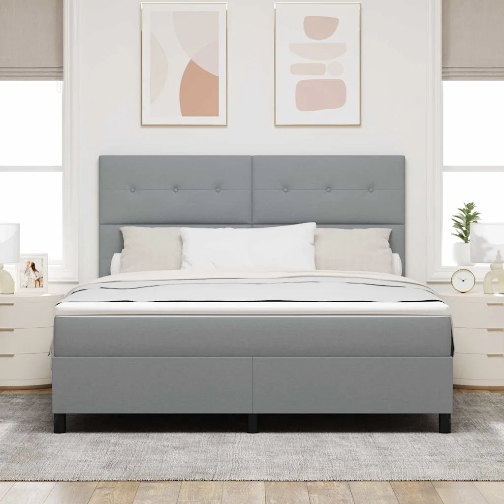 Letto a molle con materasso Grigio chiaro 180 x 200 cm Tessuto 3342886