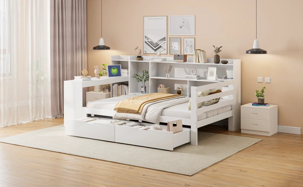Letto sofa multifunzione legno bianco 90x200 cm