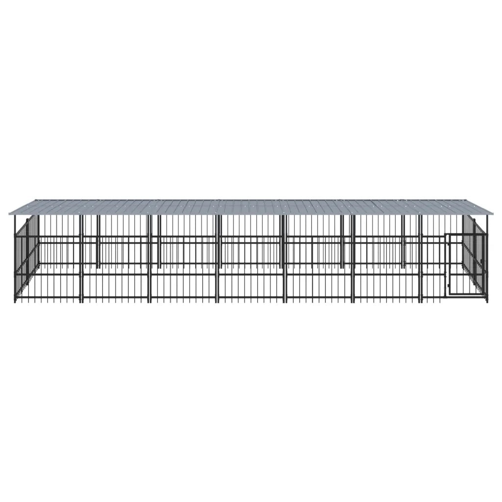 Gabbia per Cani da Esterno con Tetto in Acciaio 13,14 mÂ² cod mxl 44299