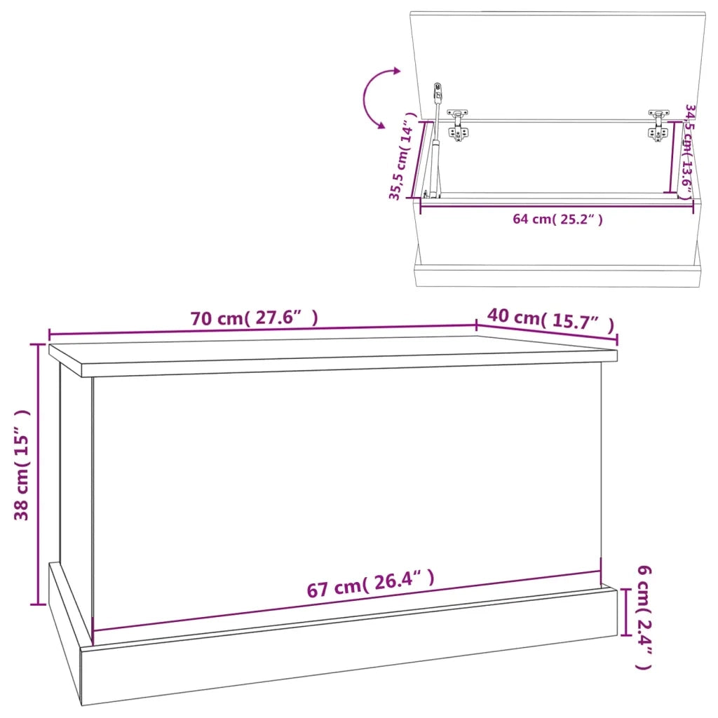 Scatola portaoggetti bianca 70x40x38 cm in legno ingegnerizzato CFW5211150