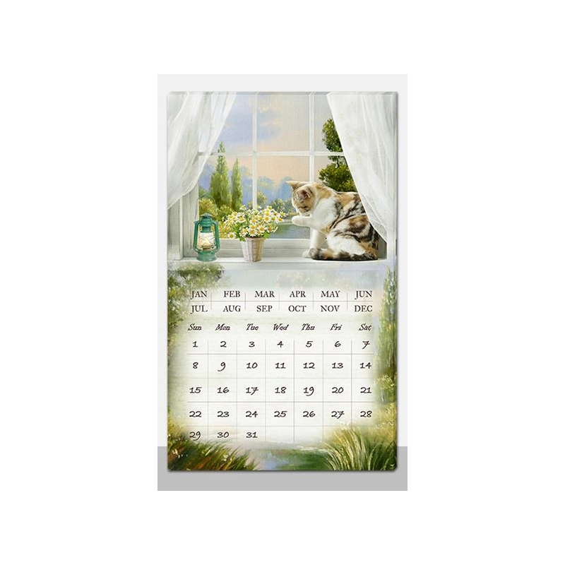 Quadro led con calendario bianco rettangolare cm 30x50x1,8