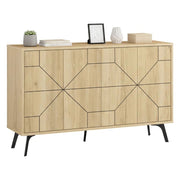 Madia Earl, Credenza 4 Ripiani, 123x35x62h cm Marrone Quercia