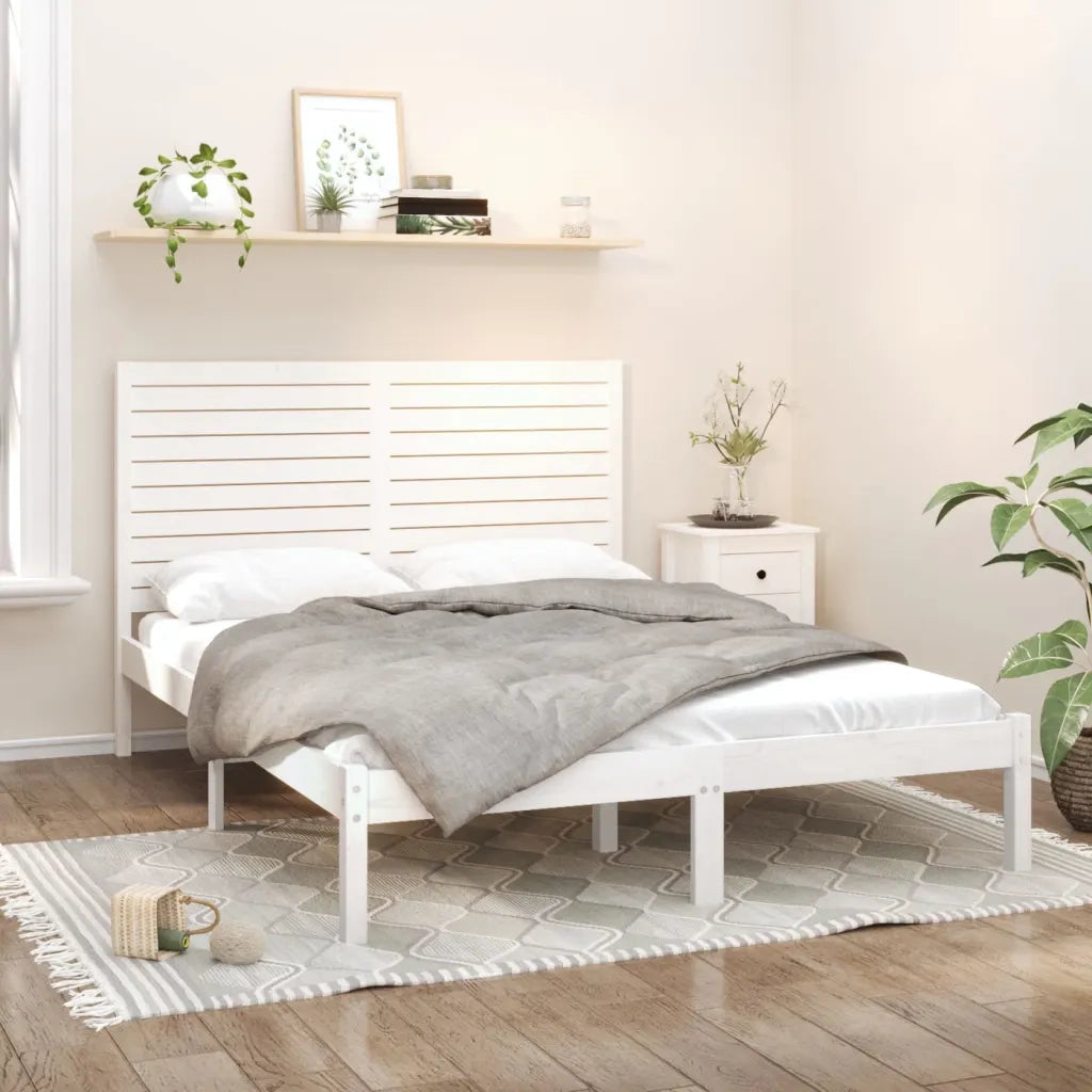Giroletto-Struttura Letto Bianco in Legno Massello 120x200 cm 140149