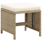 Sgabelli da Giardino 2 pz con Cuscini in Polyrattan Beige CFW7314481