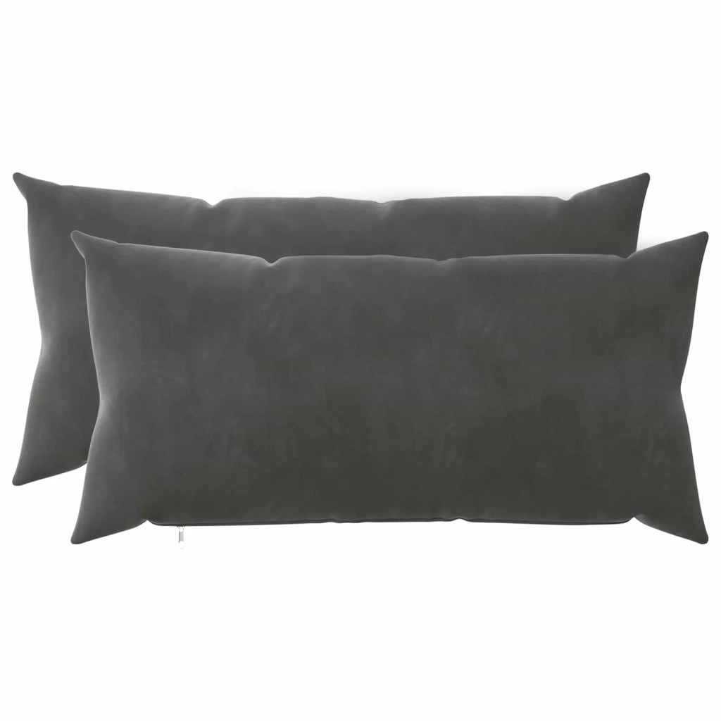 Cuscino con cuscino HEERLEN 2 pz Grigio Scuro Velluto 925291