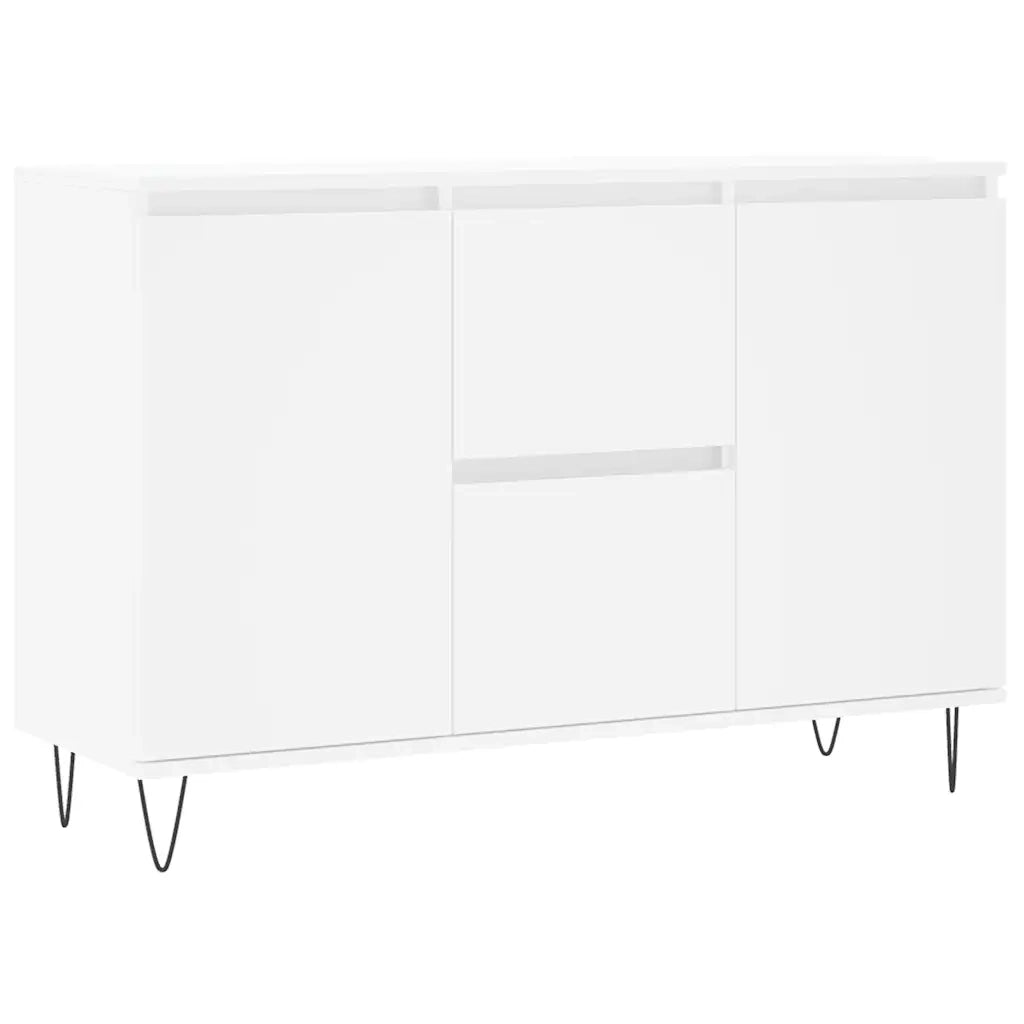 Credenza-Buffet-Armadio da cucina Bianca 101,5x35x70 cm in Legno Multistrato 441215
