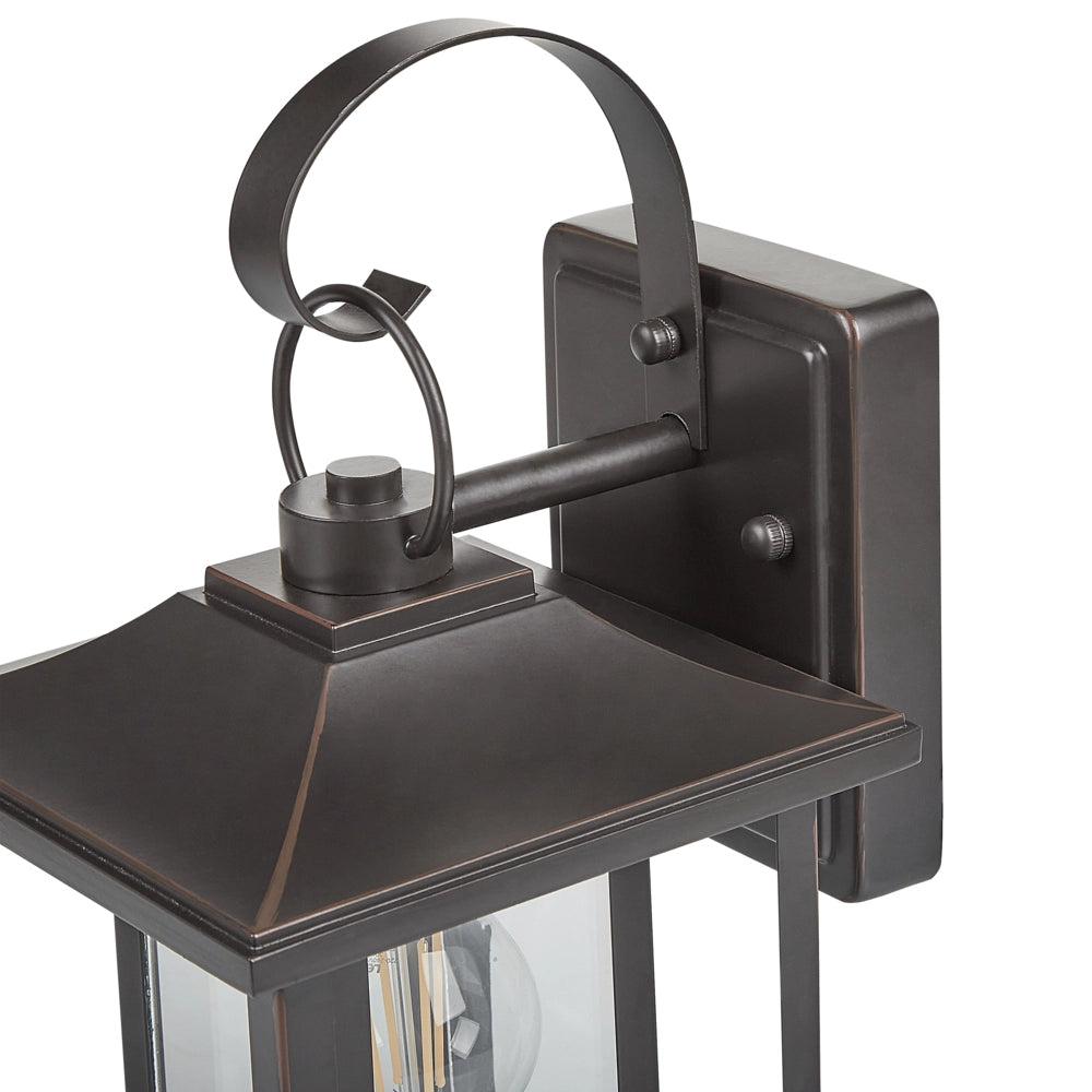 Lampada da parete esterna in metallo nero e vetro 34 cm stile tradizionale giardino