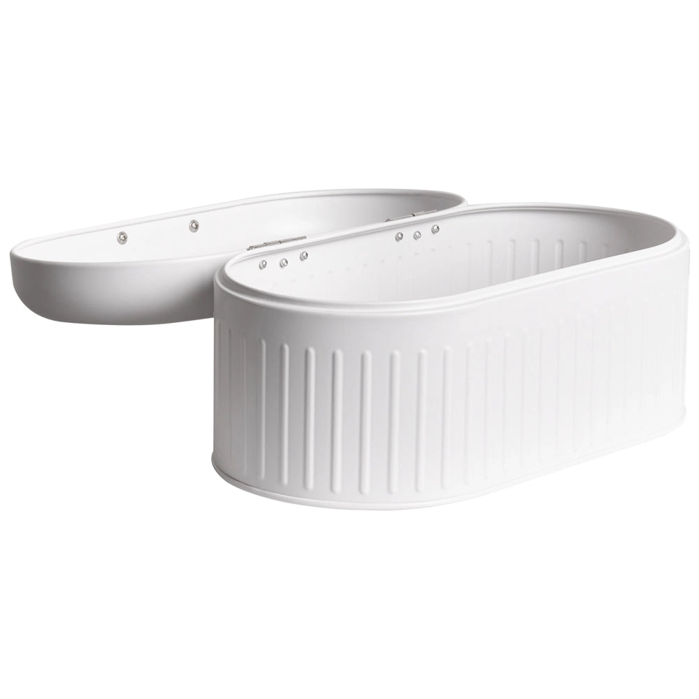 Contenitore per il pane in ferro bianco 33 x 17 x 16 cm decorativo con coperchio per cucina moderna