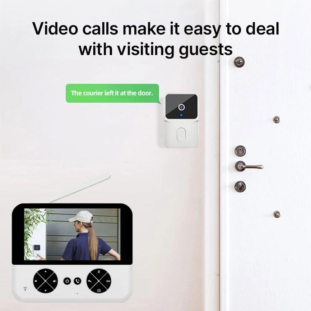 Trade Shop - Videocitofono Wireless Telecamera Schermo Ips 4,3" Visione Notturna Audio Bidirezionale -