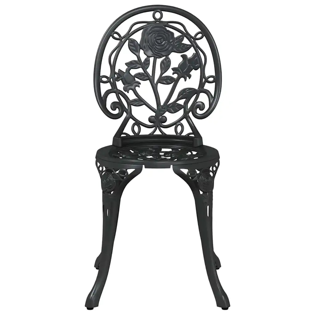 Set Bistro da Giardino 3 pz | Set Salotto da Giardino Nero Alluminio