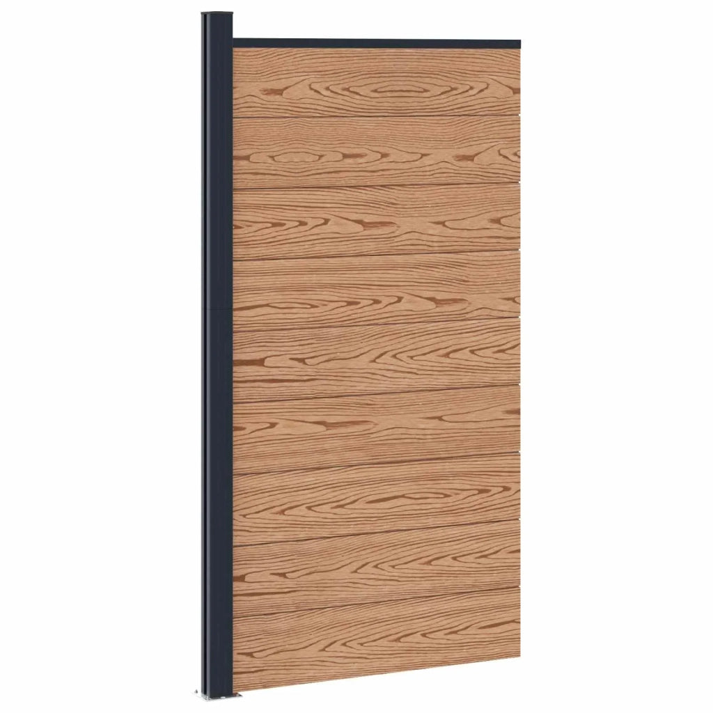 Pannello di recinzione | Recinzione da Giardino WPC e Alluminio Marrone