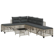Divani da Giardino ad Angolo 3 pz | Set Salotto da Giardino Cuscini Grigio in Polyrattan