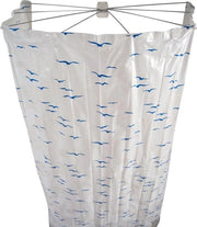 Douchespin opvoudbare, cabina doccia ombrello, tenda bagno, in ABS, acciaio inox, PVEA, colore blu, 170 cm