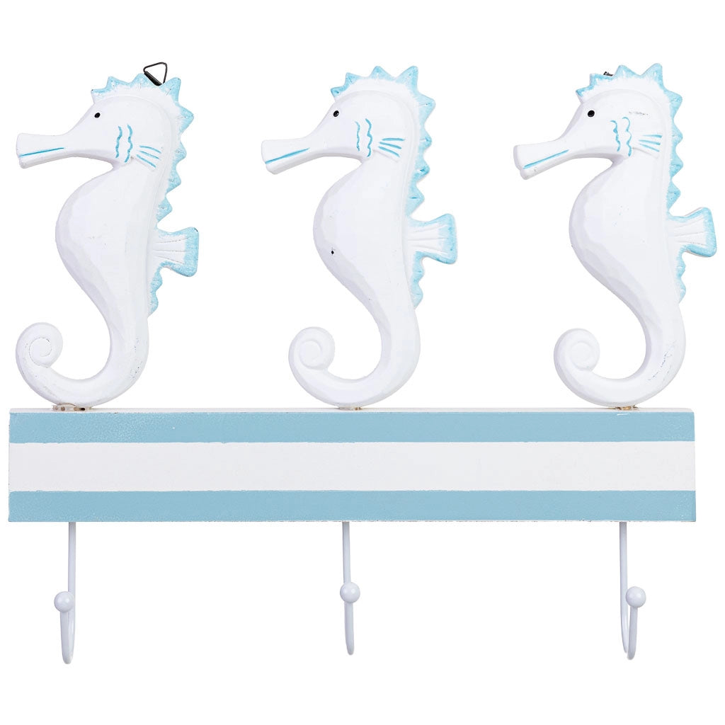 Appendiabiti parete legno 3 ganci bianco 34x5x28h cm