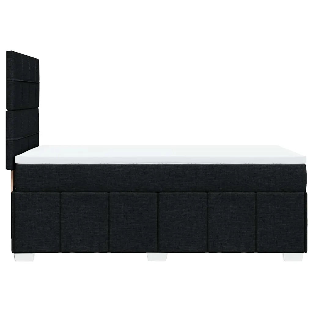Letto singolo | Letto per adulti | Giroletto a Molle con Materasso Nero 80x200 cm inTessuto