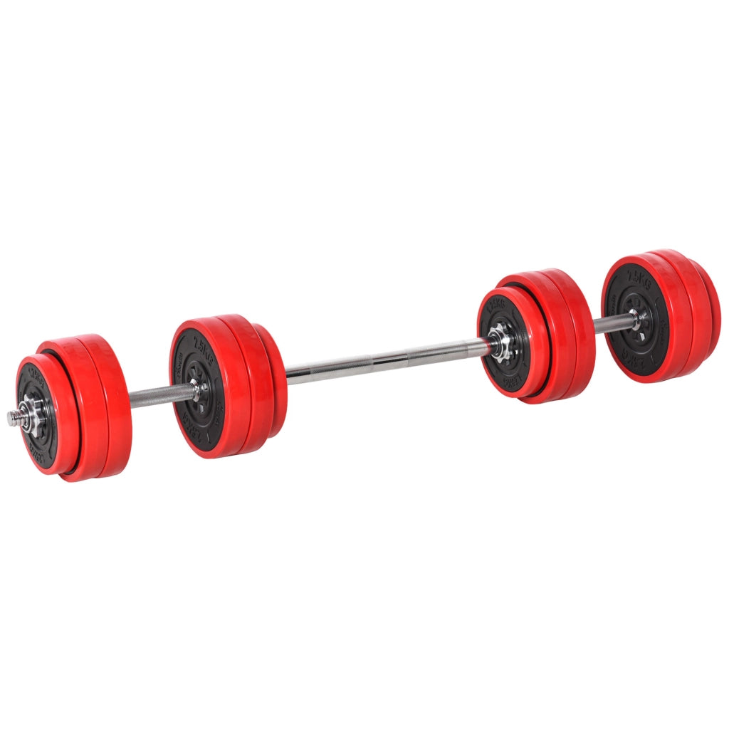 Set di Manubri Pesi 2 in 1 ¨C zephmum ¨C 30kg, Rosso e Nero