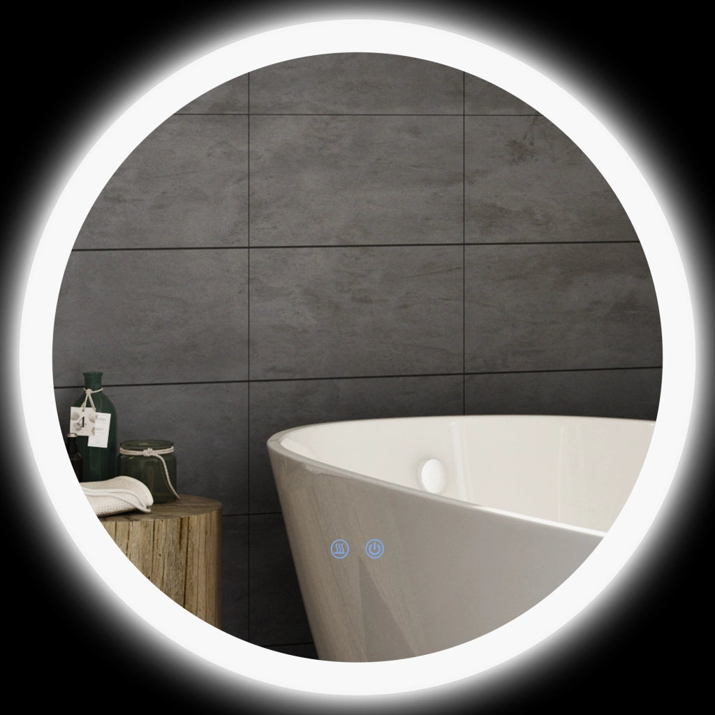 Specchio Bagno con Luci LED Regolabili, Controllo Touch e Design Antiappannamento, ?60 cm