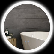 Specchio Bagno con Luci LED Regolabili, Controllo Touch e Design Antiappannamento, ?60 cm