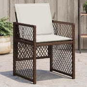 vidaXL Sedie da Giardino con Cuscini 4 pz Marroni in Polyrattan