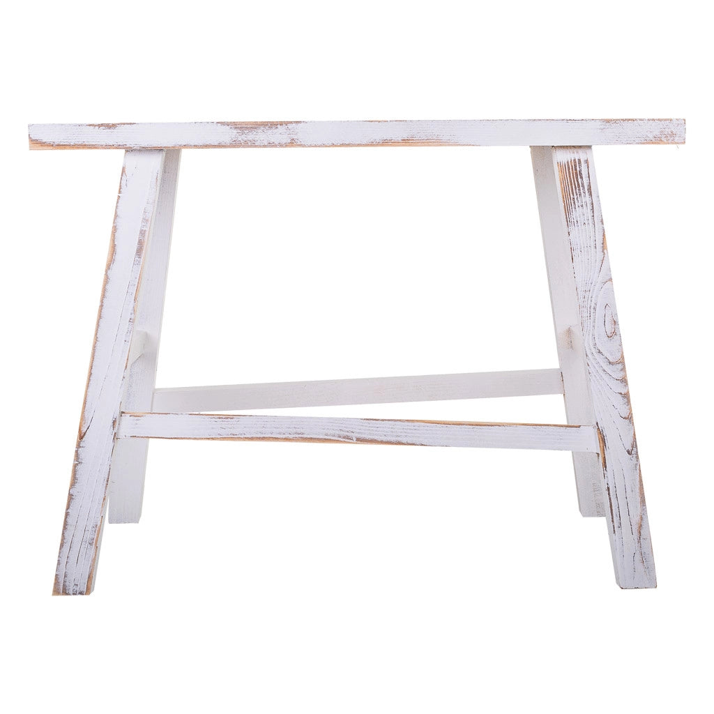 Sgabello in legno bianco 70x25x50h cm