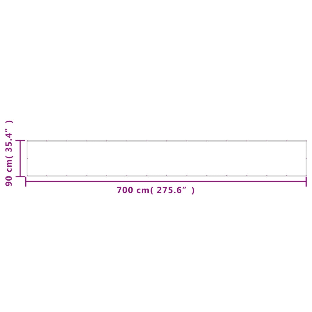 Paravento da Balcone Crema 90x700 cm 100% Poliestere Oxford 4000200
