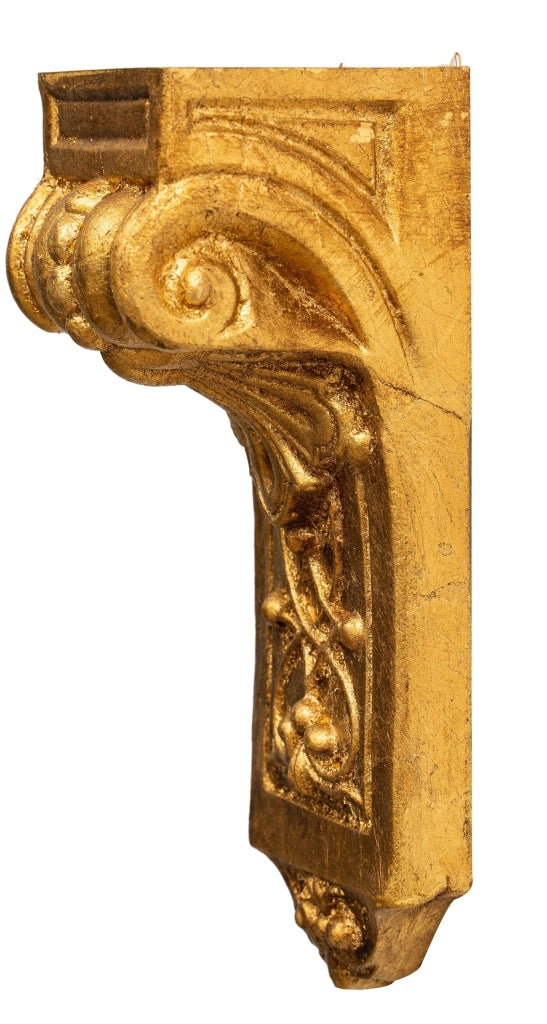 Biscottini Mensola a muro in legno finitura foglia oro anticato Made in Italy dimensioni