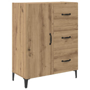 Credenza | Madia | Buffet da pranzo | Armadio da pranzo Rovere artigianale 69,5 x 34 x 90 cm Legno multistrato