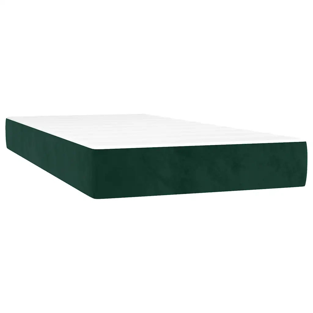 Giroletto a Molle con Materasso Verde Scuro 120x190 cm Velluto