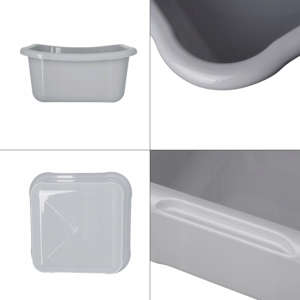 Bacinella quadrata in plastica KADAX da 8 litri con manici, colore grigio