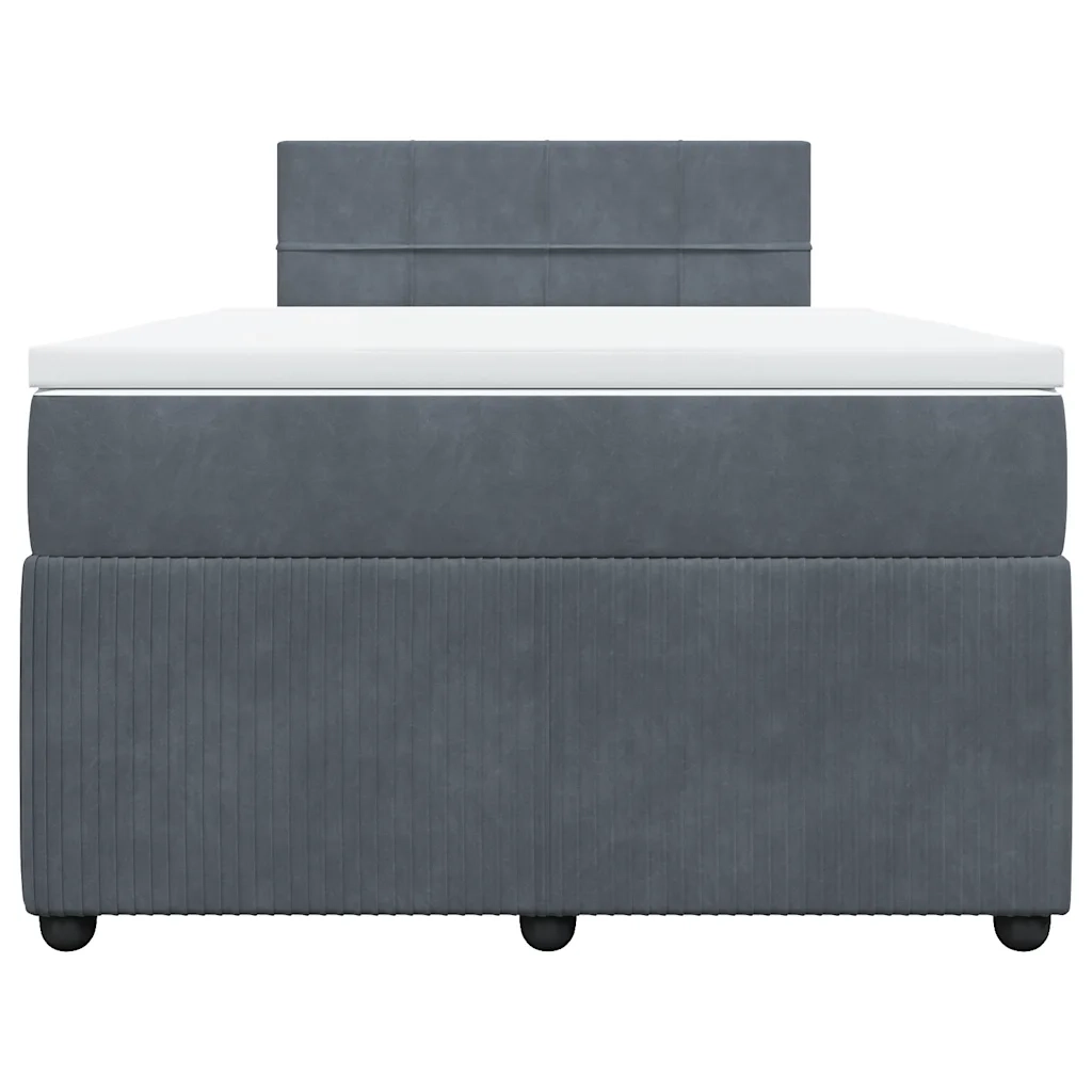 Giroletto a Molle con Materasso Grigio Scuro 120x190 cm Velluto 3287687