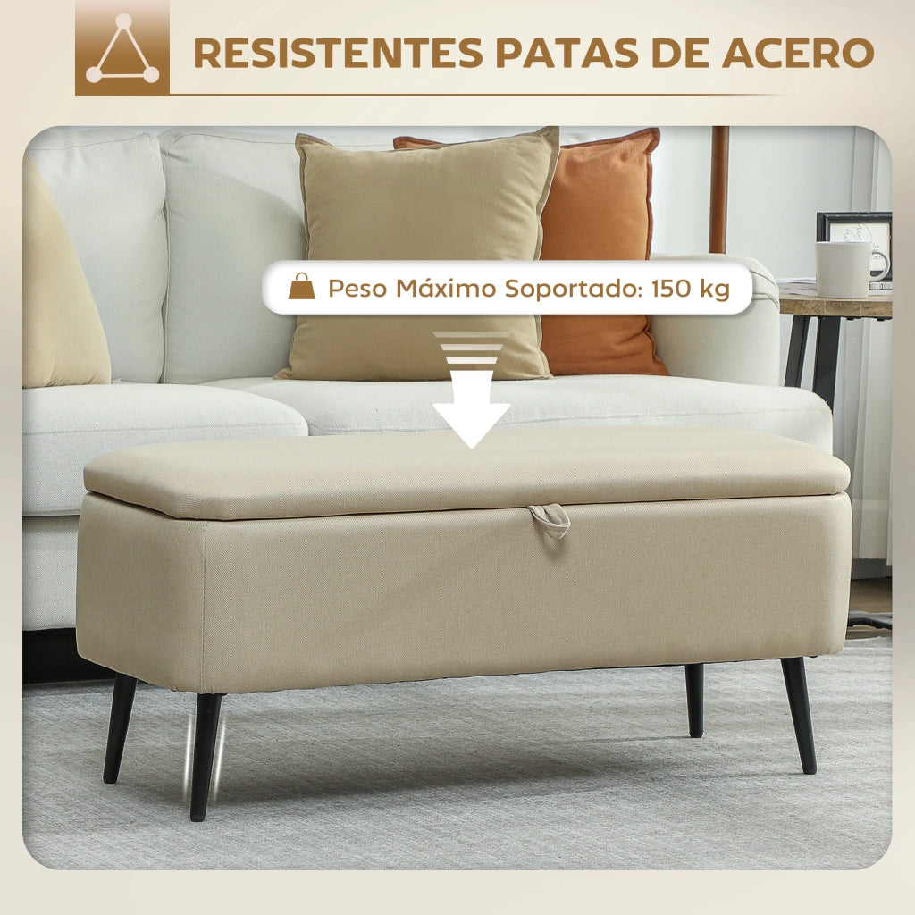 Cassettiera con coperchio ribaltabile ¨C Zephmum ¨C 101x38,5x44,5 cm Beige