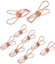 50 pezzi di clip in acciaio, 32 mm punte multifunzionali per abbigliamento, fatture, carta, articoli da ufficio, cucina, campeggio (rosa oro)