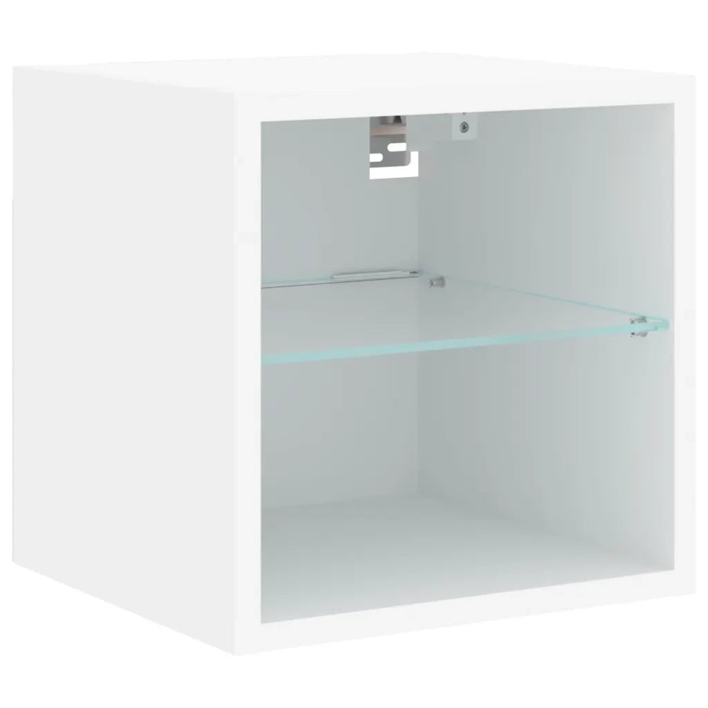 Mobili TV a Muro con LED 6pz-Set di 6 Credenza per TV sospesa Bianchi in Legno Multistrato