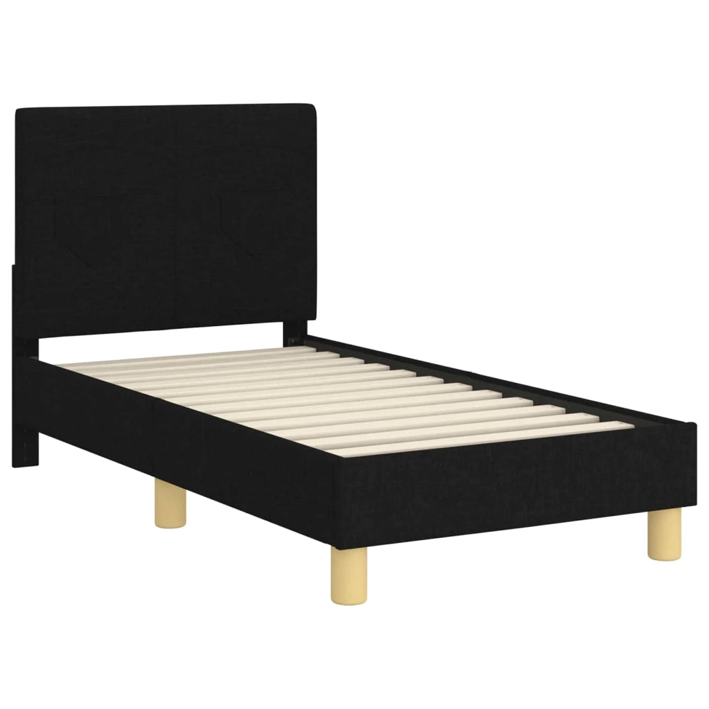 Struttura letto per bambini con testata Nero 70 x 140 cm
