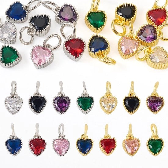 Set di Orecchini 14 pezzi - Pave a Strass con Hanger a Cuore - Creazione di Gioielli Fai da Te - Leggero - Effetto Arcobaleno - Incluso Cassetto di Conservazione - Box di Custodia