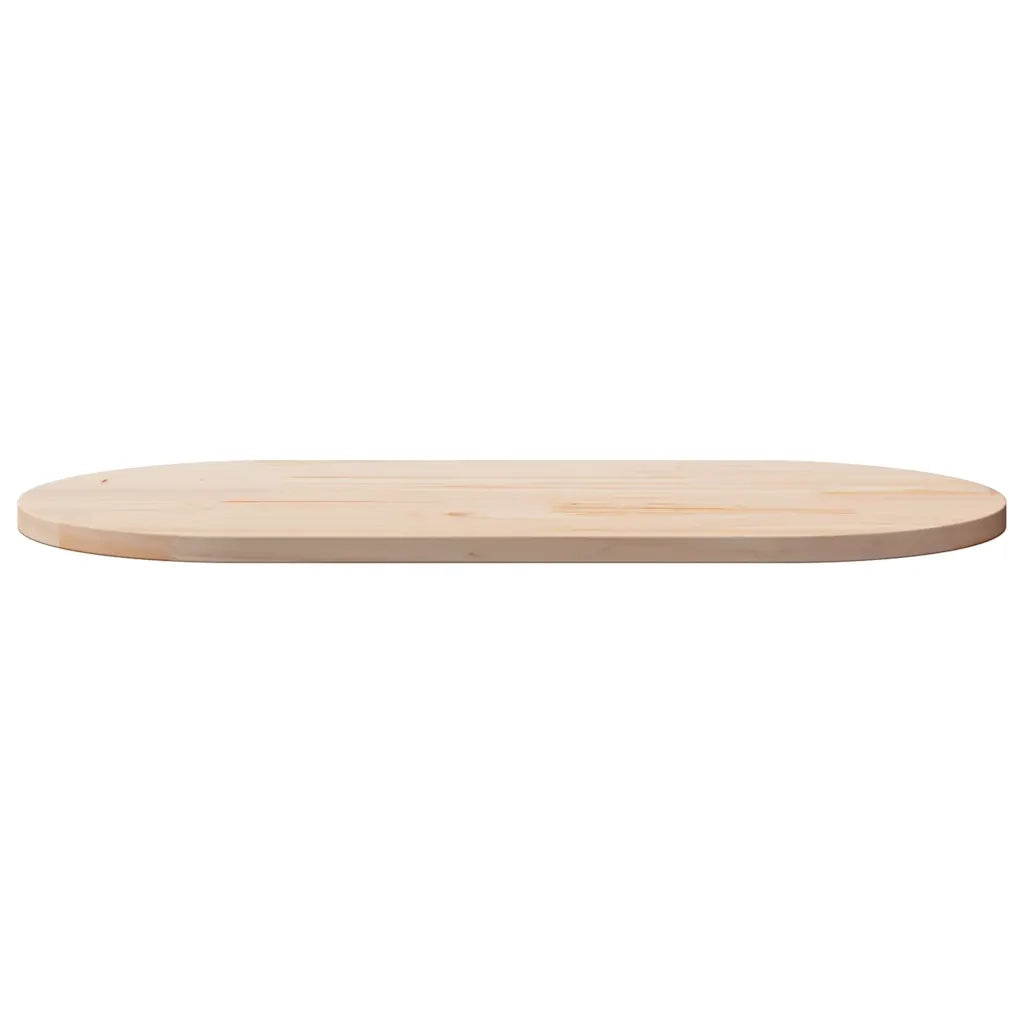Piano Tavolo 100x50x2,5 cm in Legno Massello di Pino Ovale