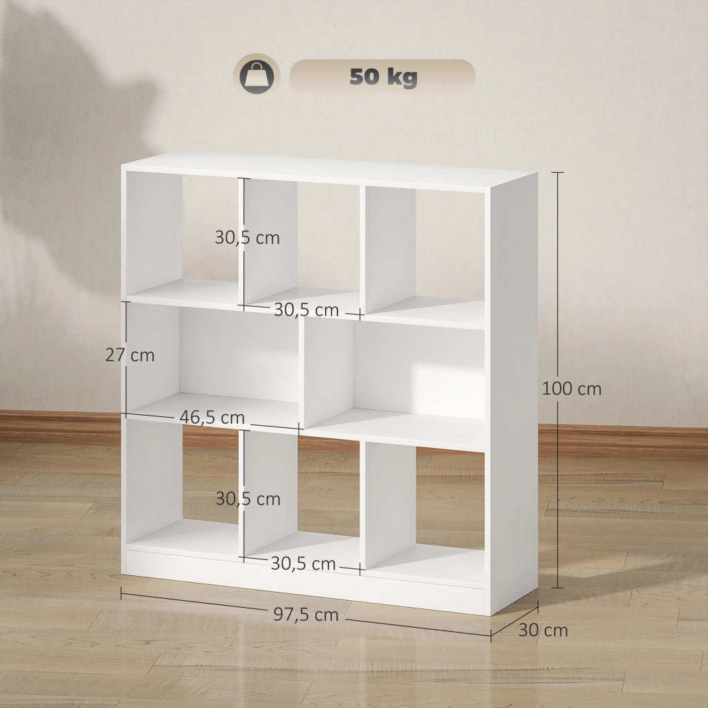 Libreria Scaffale Ripiani ¨C Zephmum ¨C Bianco 97.5x30x100 cm