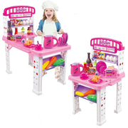 Trade Shop - Playset Cucina Giocattolo Bambini Banco Estensibile Numerosi Accessori Gioco -