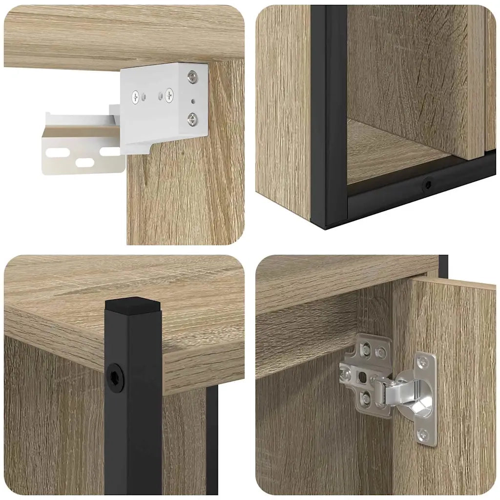 Set di mobili per il bagno con lo scaffale 4 pcs Rovere Sonoma 3399397