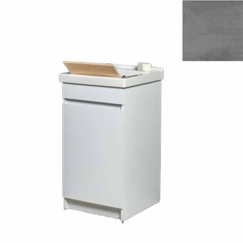 Mobile Lavatoio in Ceramica 1 Anta con Strofinatoio in Legno Massello 45x50x86A cm Grigio Cemento