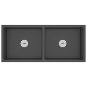 Lavello da cucina fatto a mano lavabo da cucina bagno arredamento per la casa 100 x 44 cm acciaio inox nero 02_0002474