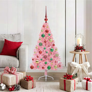 Albero di Natale artificiale con luci integrate Rosa 120 cm PVC