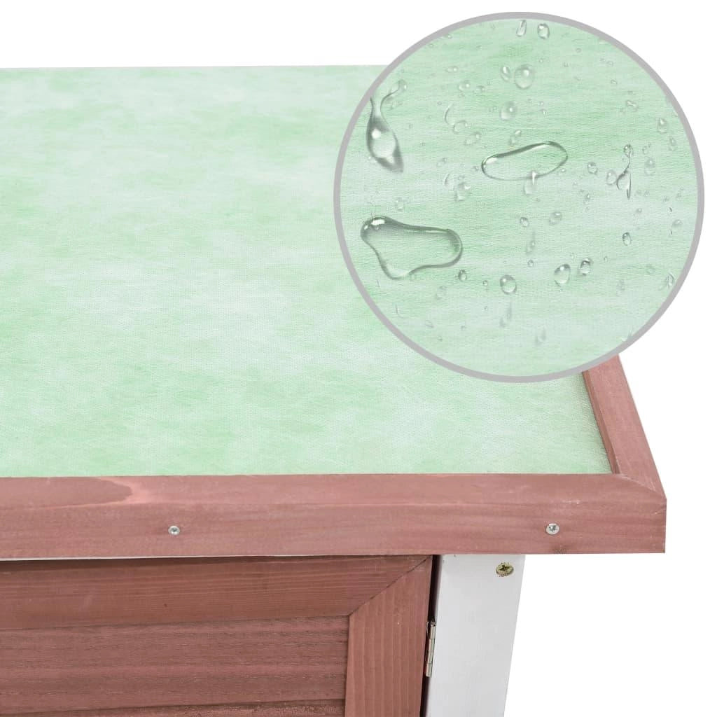 Conigliera da esterno 90 x 45 x 80 cm 1 porta legno marrone 02_0000587
