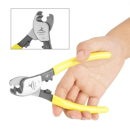 Taglierino elettrico per cavi con manico antiscivolo - 15 cm - Acciaio CrMoV - Per lavori di manutenzione - Utensile da mano
