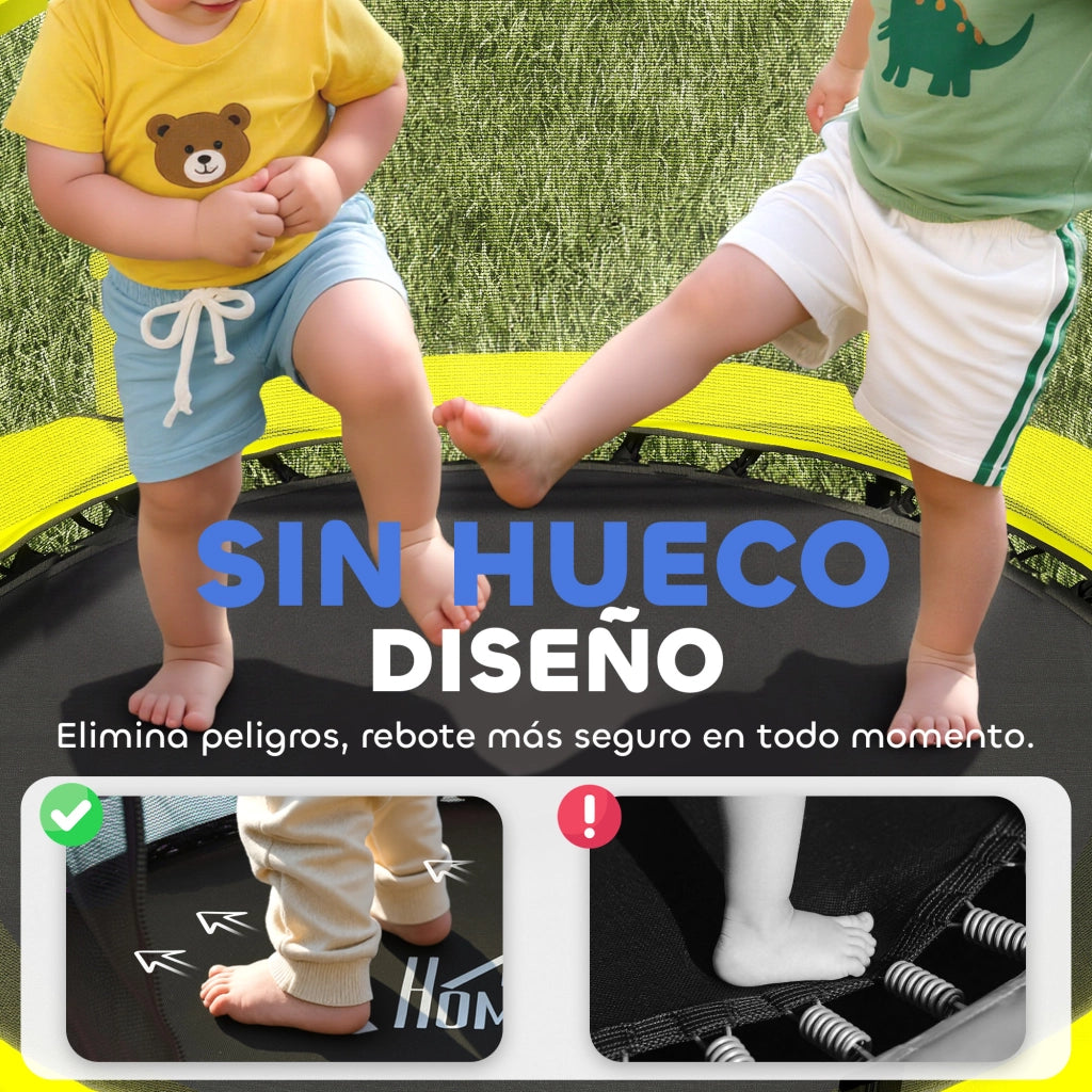 Trampolino Elastico per Bambini ?140 cm ¨C Xylo ¨C Con Rete di Sicurezza, Giallo, 3-10 Anni