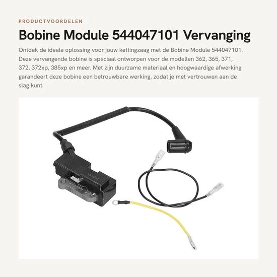 Bobina di Ricambio 544047101 - Seghe a Catena - Materiale Duraturo - Elevate Prestazioni - Cavo di Collegamento - Attrezzatura da Giardino - Modulo di Accensione