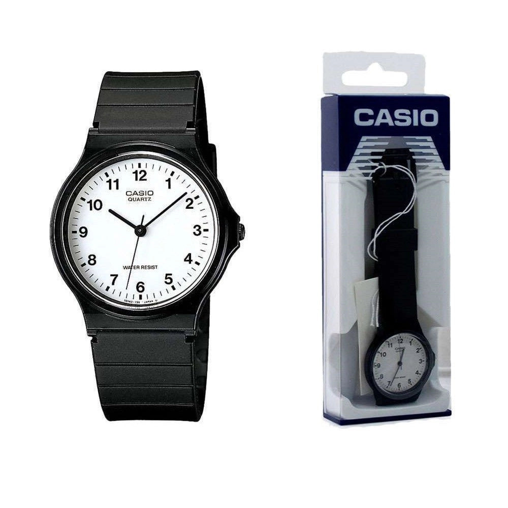 Trade Shop - Orologio Casio Vintage Mq-24-7bll Silicone Nero Bianco Classico Uomo Donna -