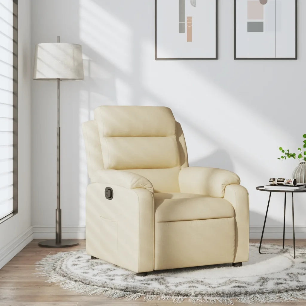 Divano Sedia-Poltrona Reclinabile in Tessuto Crema 587559